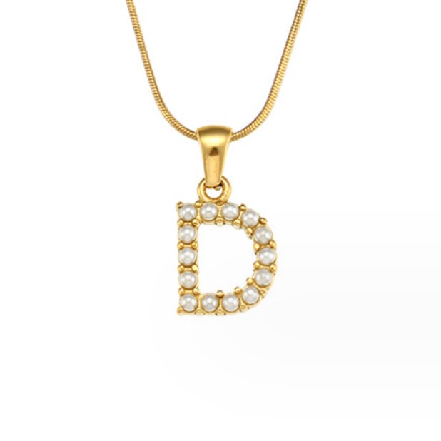 Letter Pearl Charm Necklace - Beautiful Earth Boutique