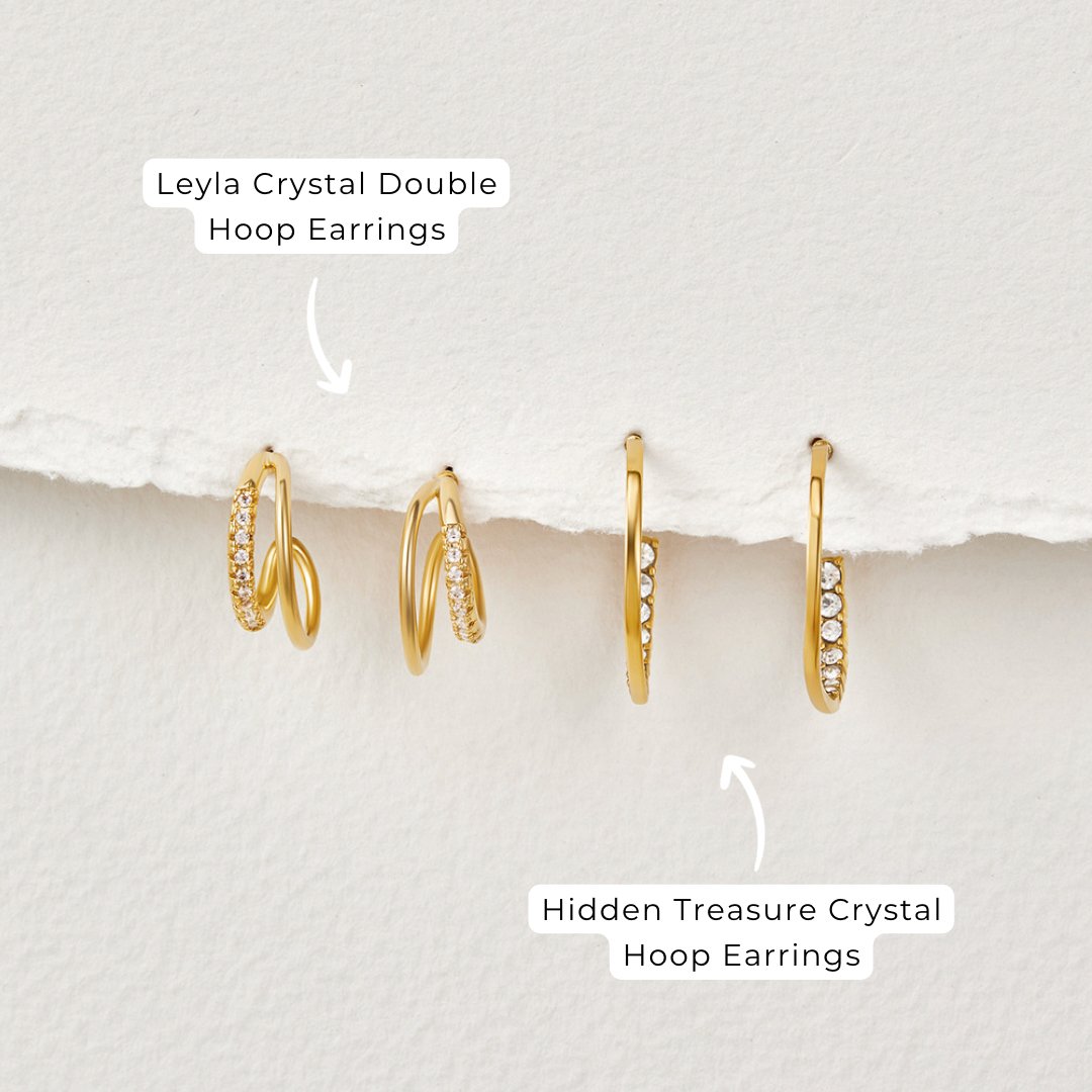 Leyla Crystal Double Hoop Earrings - Beautiful Earth Boutique