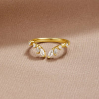 Lily Crystal Gold Vine Ring - Beautiful Earth Boutique