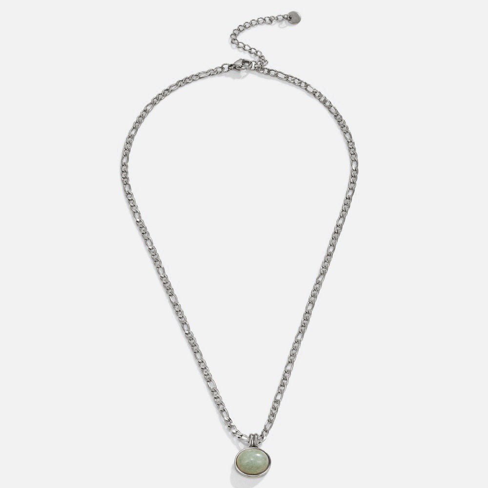 Liza Jade Pendant Silver Necklace - Beautiful Earth Boutique