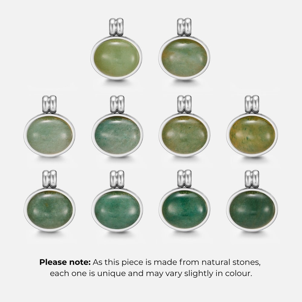 Liza Jade Pendant Silver Necklace - Beautiful Earth Boutique