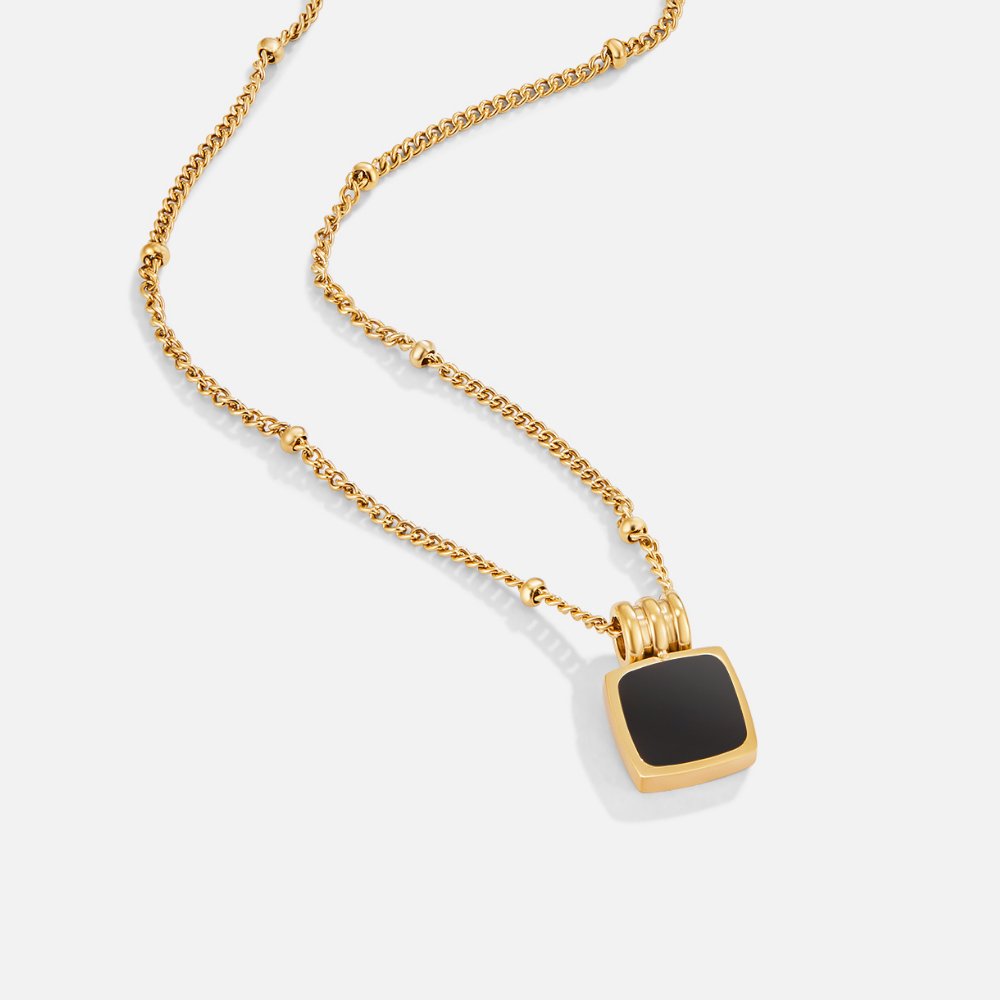 Lucia Black Pendant Necklace - Beautiful Earth Boutique