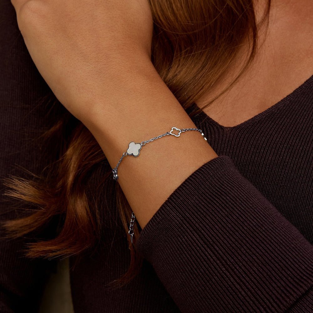 Lucia Silver Clover Bracelet - Beautiful Earth Boutique