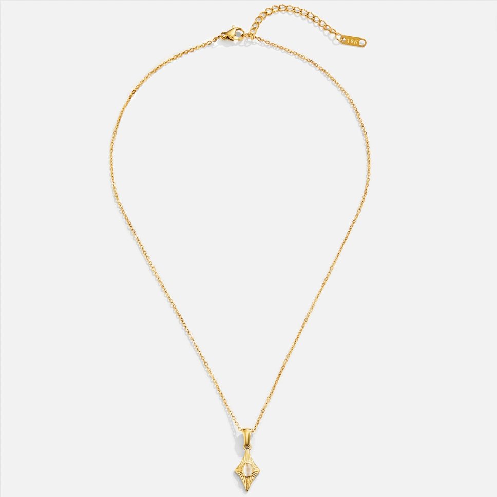 Luna White Opal Gold Necklace - Beautiful Earth Boutique