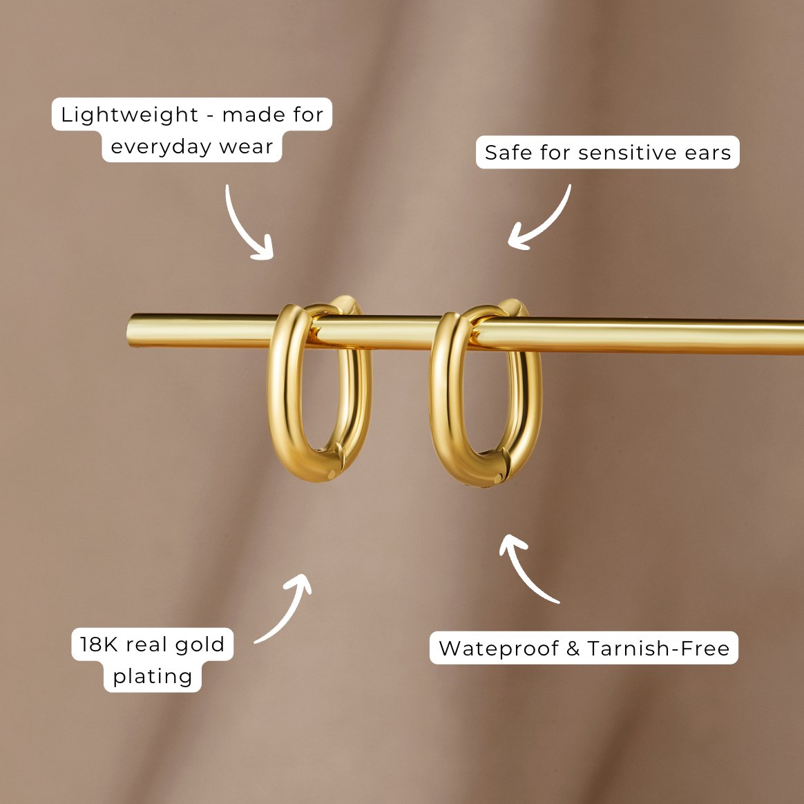 Madison Gold Hoop Earrings - Beautiful Earth Boutique