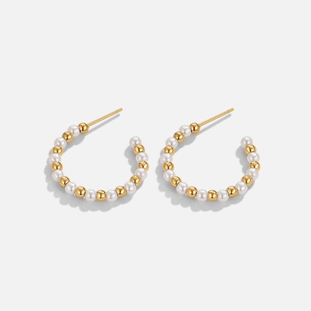 Maia Pearl & Gold Bead Earrings - Beautiful Earth Boutique