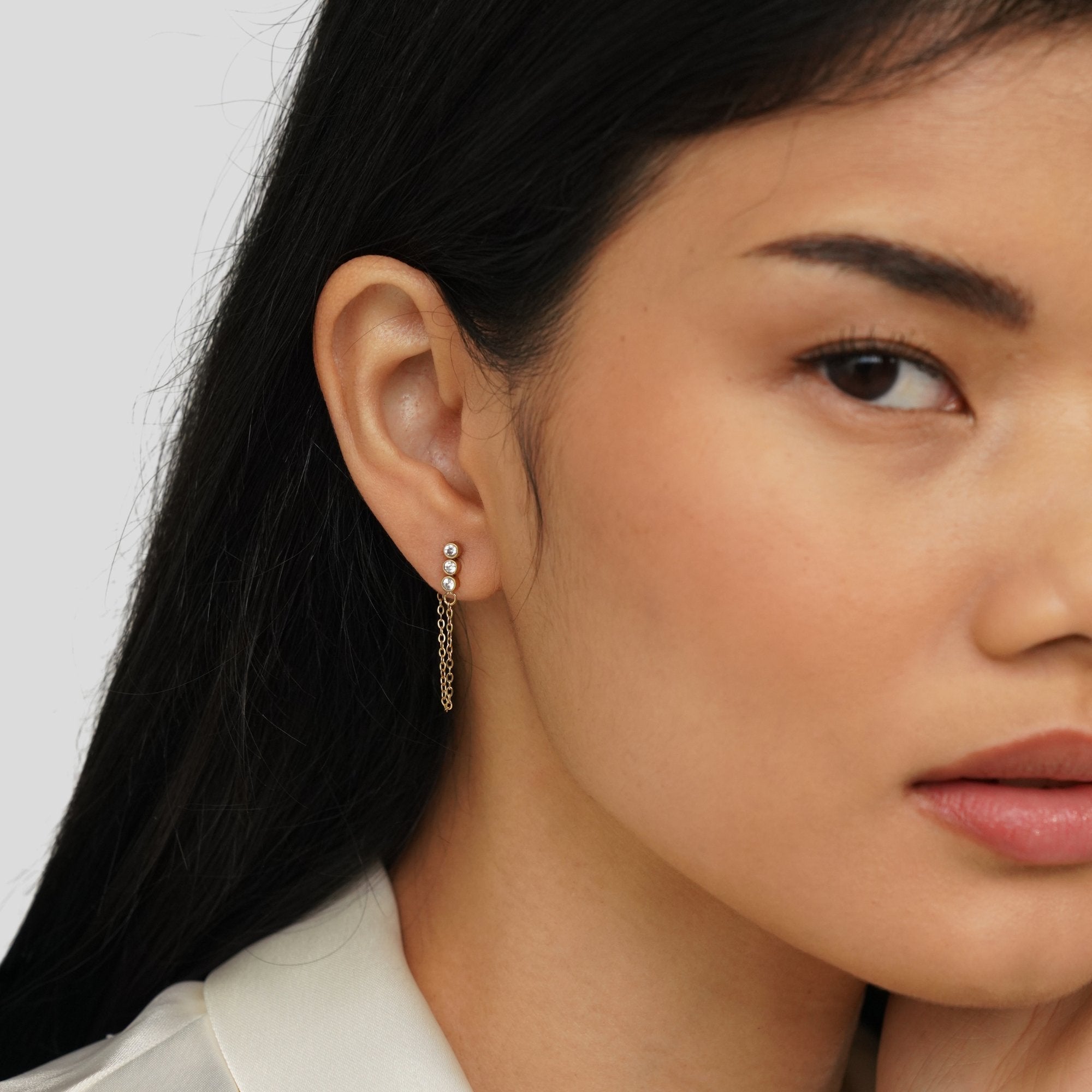 Mara Crystal Chain Earrings - Beautiful Earth Boutique