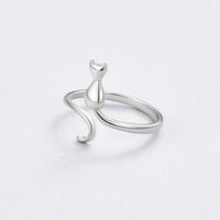 Midnight Cat Silver Ring - Beautiful Earth Boutique