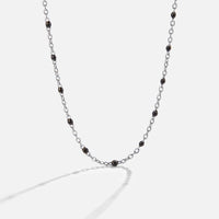 Mila Black Bead Silver Necklace - Beautiful Earth Boutique