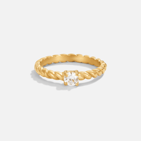 Milan Twisted Gold Crystal Ring - Beautiful Earth Boutique