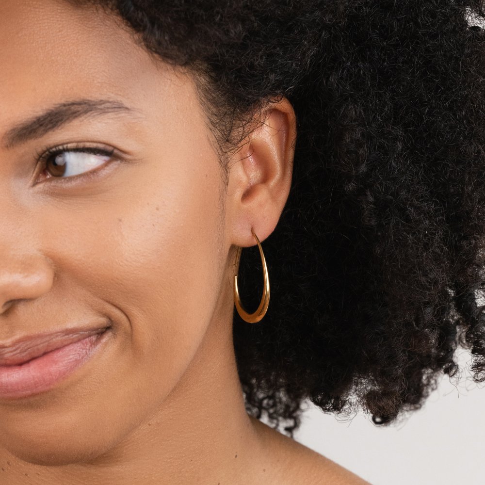 Nica Gold Hoop Earrings - Beautiful Earth Boutique