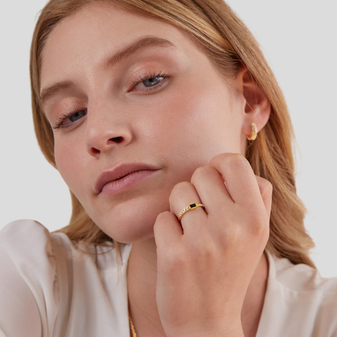 Onyx Black Crystal Ring - Beautiful Earth Boutique