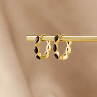 Onyx Tiny Hoop Earrings - Beautiful Earth Boutique