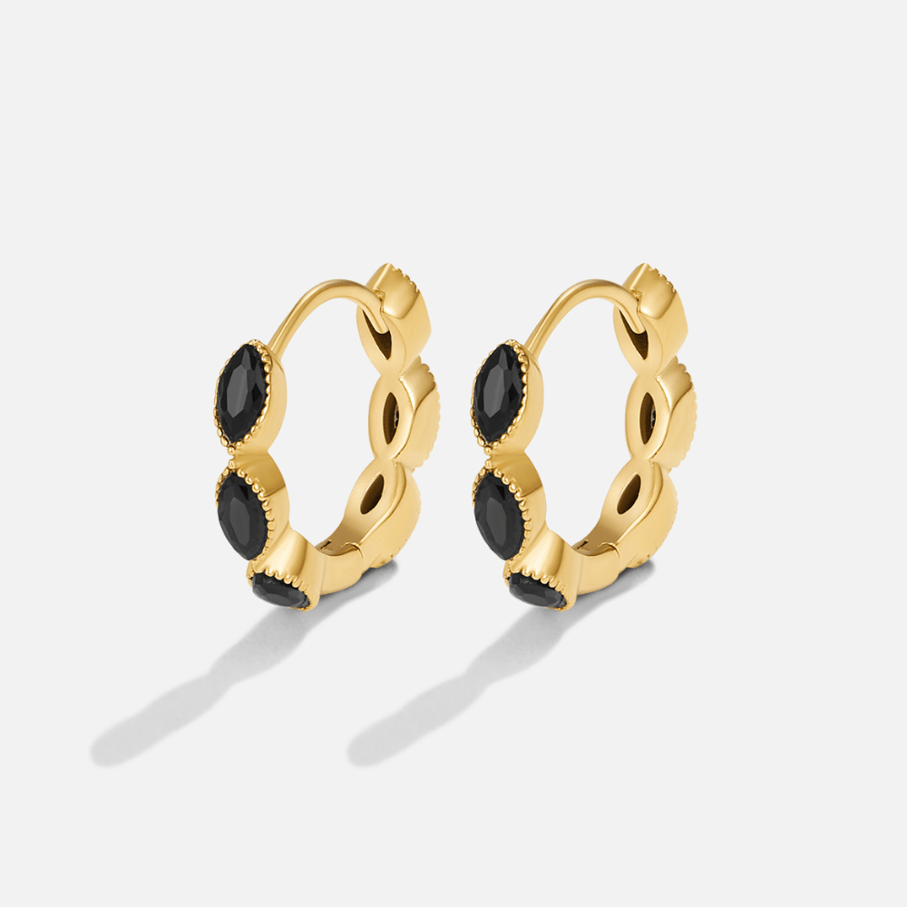 Onyx Tiny Hoop Earrings - Beautiful Earth Boutique