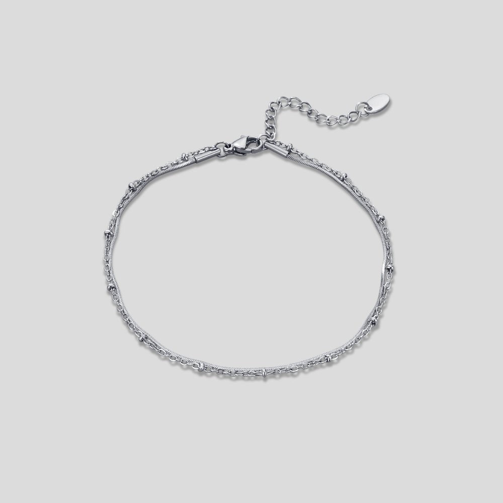 Pia Silver Layered Anklet - Beautiful Earth Boutique