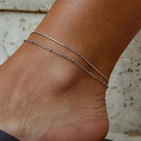 Pia Silver Layered Anklet - Beautiful Earth Boutique