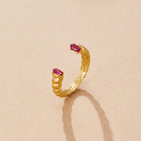 Pink Crystal Cuff Ring - Beautiful Earth Boutique