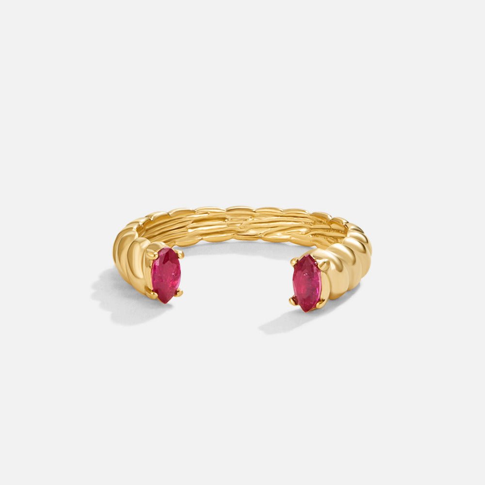 Pink Crystal Cuff Ring - Beautiful Earth Boutique