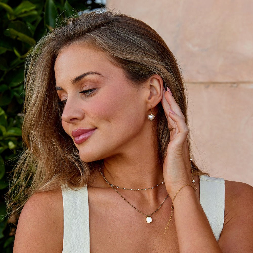 'Pure Heart' Pearl Hoop Earrings - Beautiful Earth Boutique