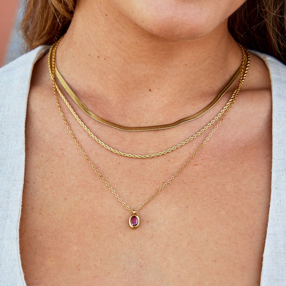 Ruby Red Crystal Necklace - Beautiful Earth Boutique