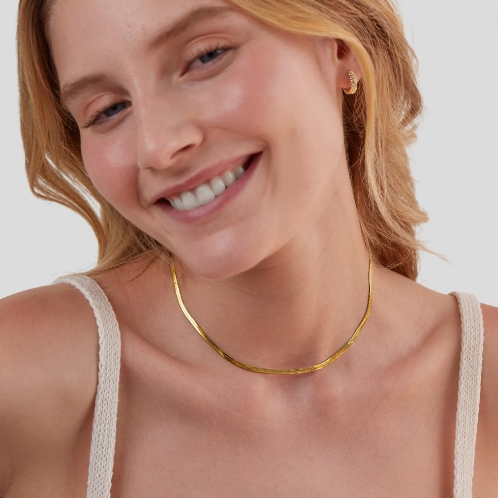 Sarya Snake Chain Gold Necklace - Beautiful Earth Boutique