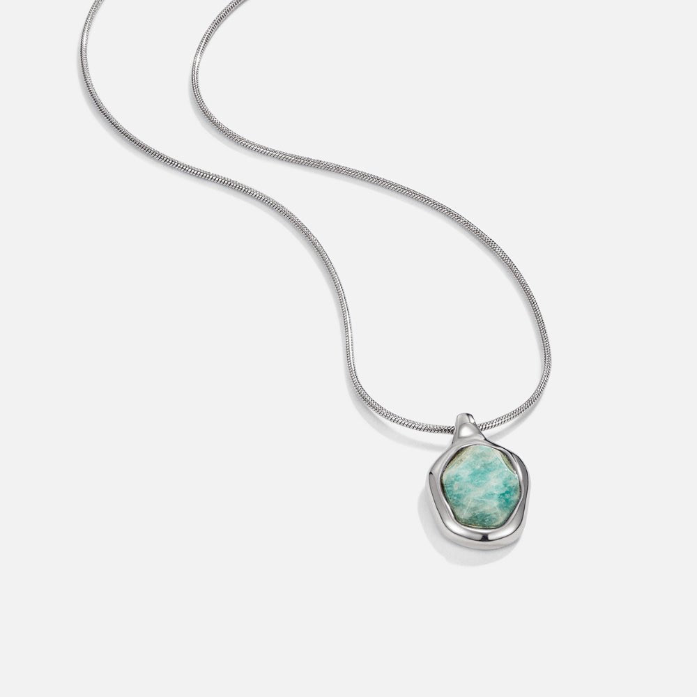 Silver Aquamarine Pendant Necklace - Beautiful Earth Boutique
