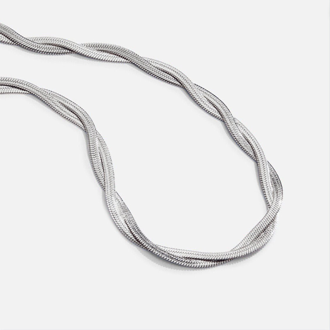 Silver Chiara Twist Snake Chain Necklace - Beautiful Earth Boutique