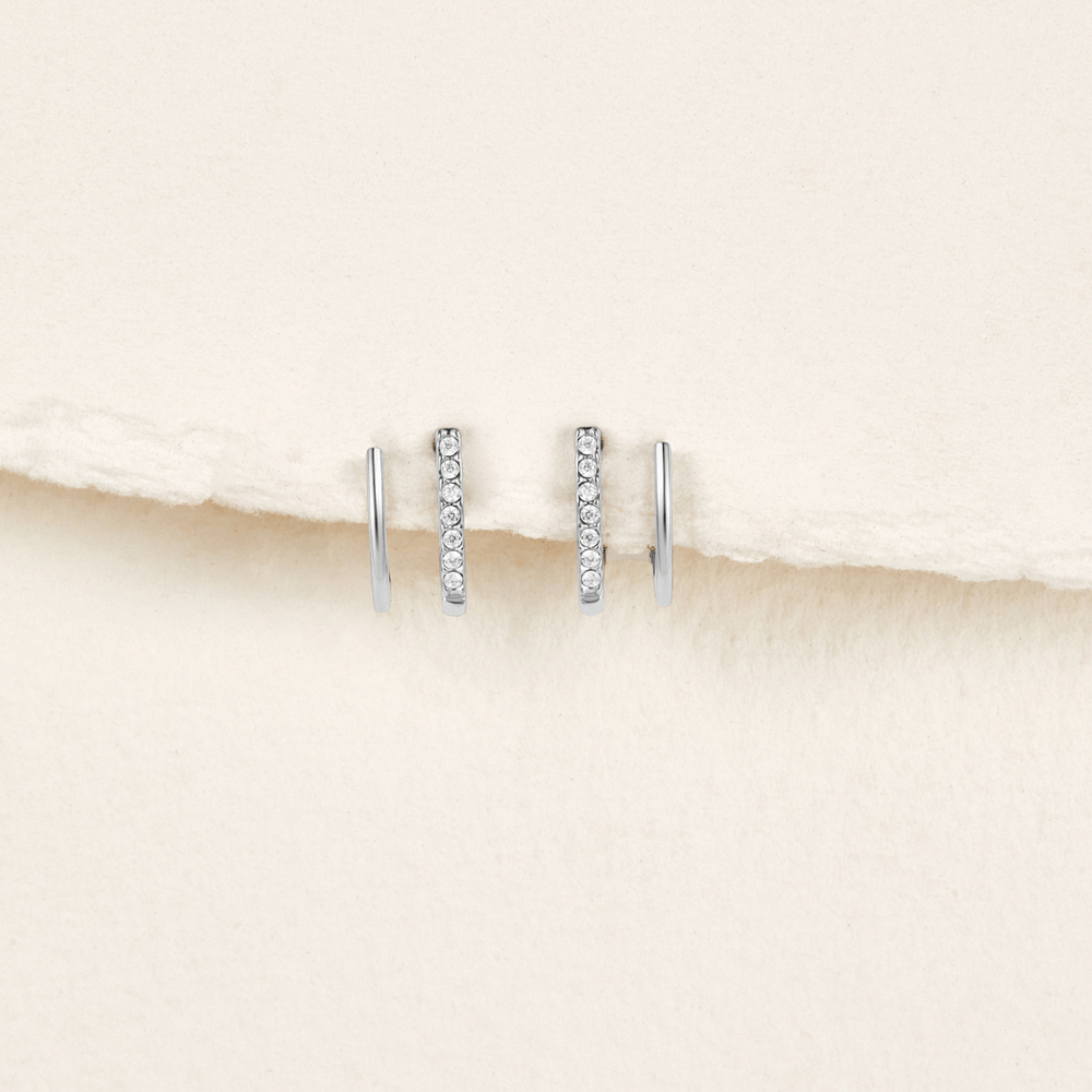 Silver & Crystal Claw Earrings - Beautiful Earth Boutique