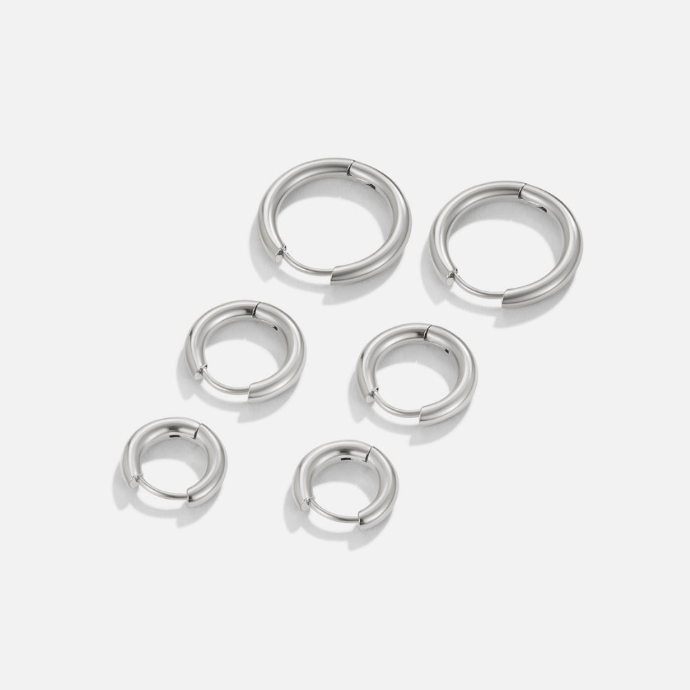 Silver Trio Mini Hoop Set - Beautiful Earth Boutique