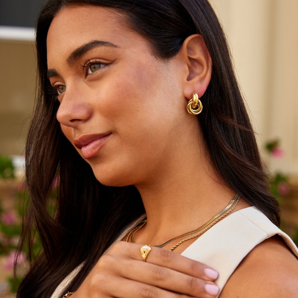 Sofia Twisted Gold Hoop Earrings - Beautiful Earth Boutique