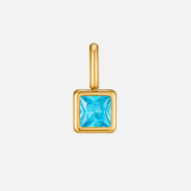 Square Pendant Birthstone Necklace - Beautiful Earth Boutique