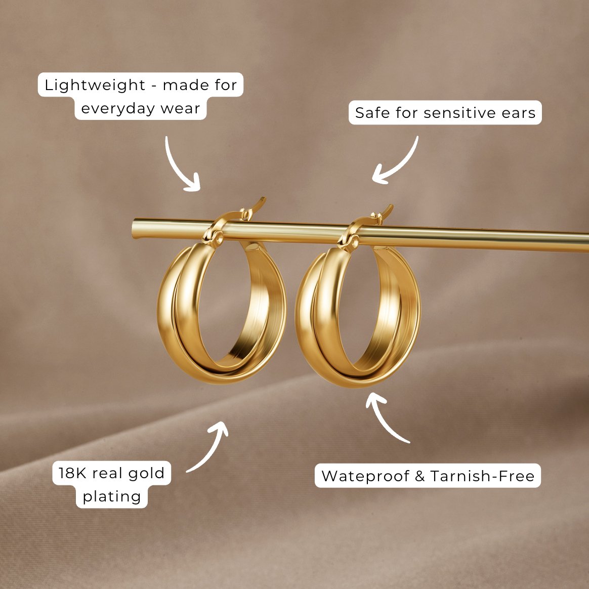 Talia Gold Hoop Earrings - Beautiful Earth Boutique