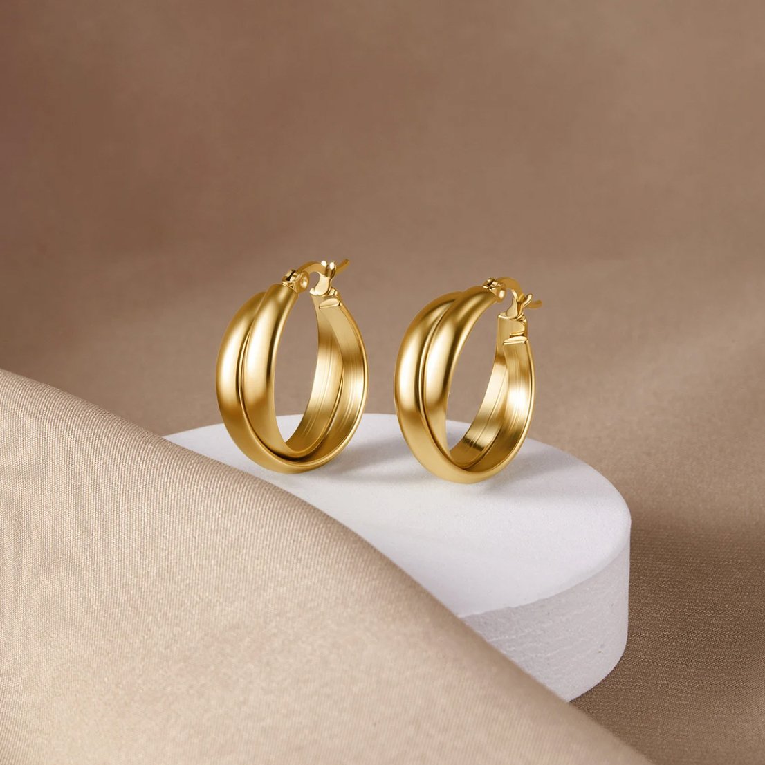 Talia Gold Hoop Earrings - Beautiful Earth Boutique