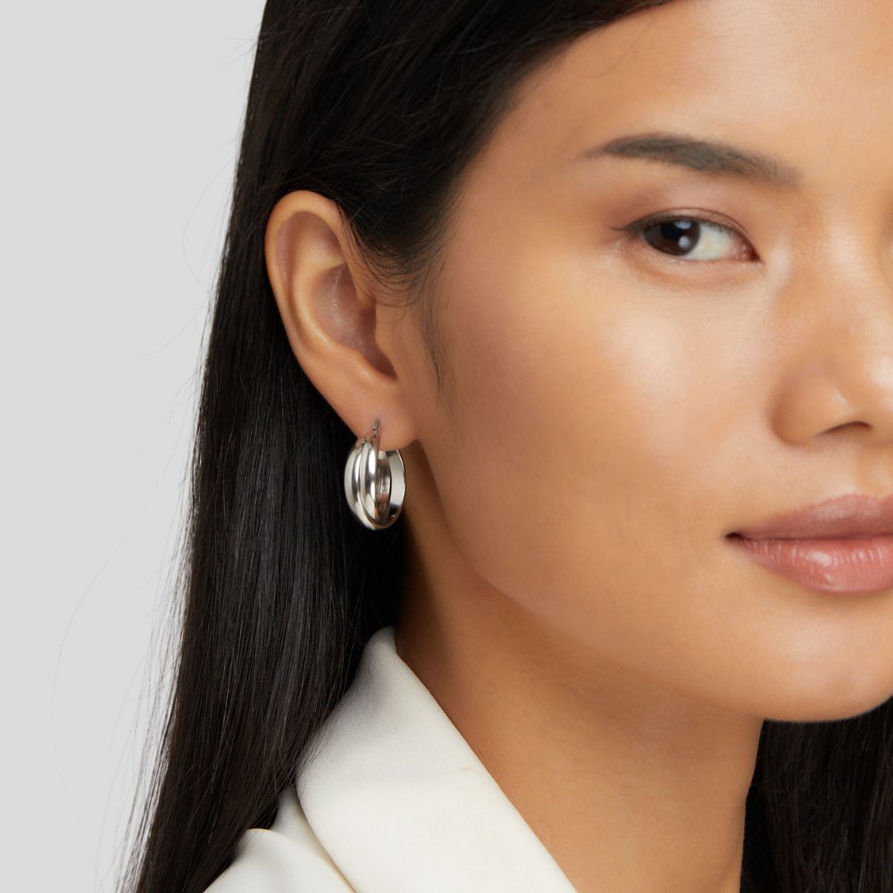 Talia Silver Hoop Earrings - Beautiful Earth Boutique