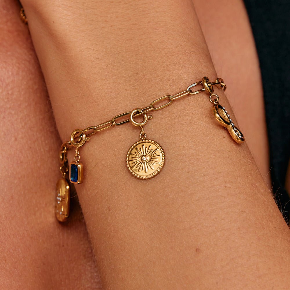 'The Truth' Gold Eye Coin Charm - Beautiful Earth Boutique