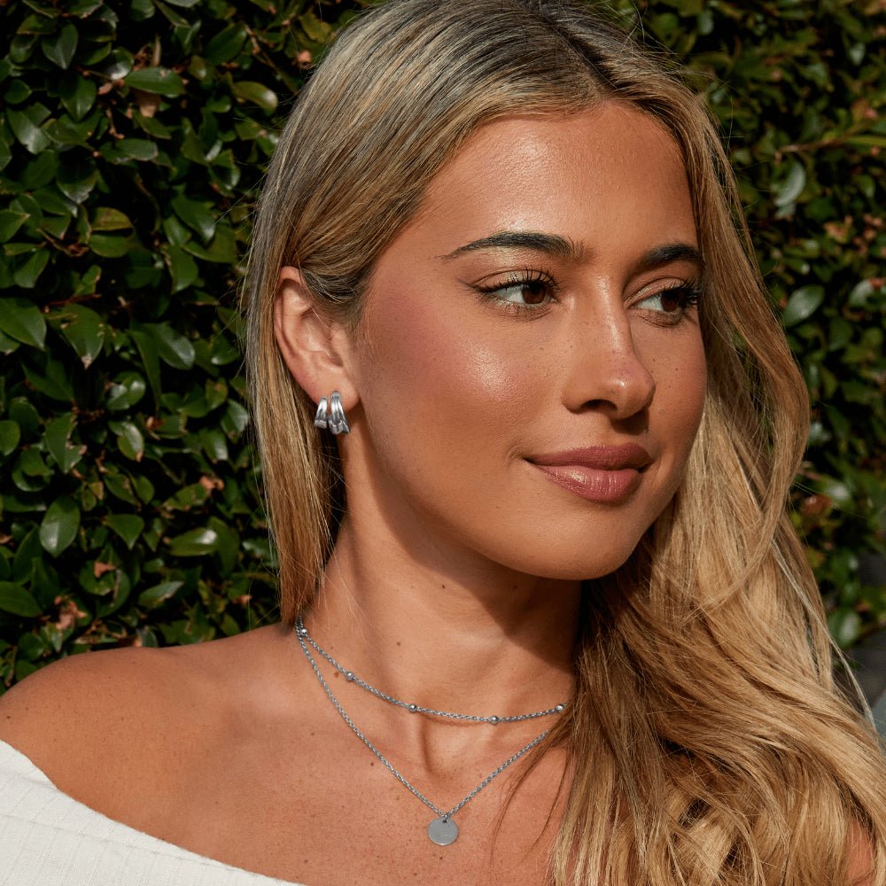 Twisted Ivana Silver Hoop Earrings - Beautiful Earth Boutique