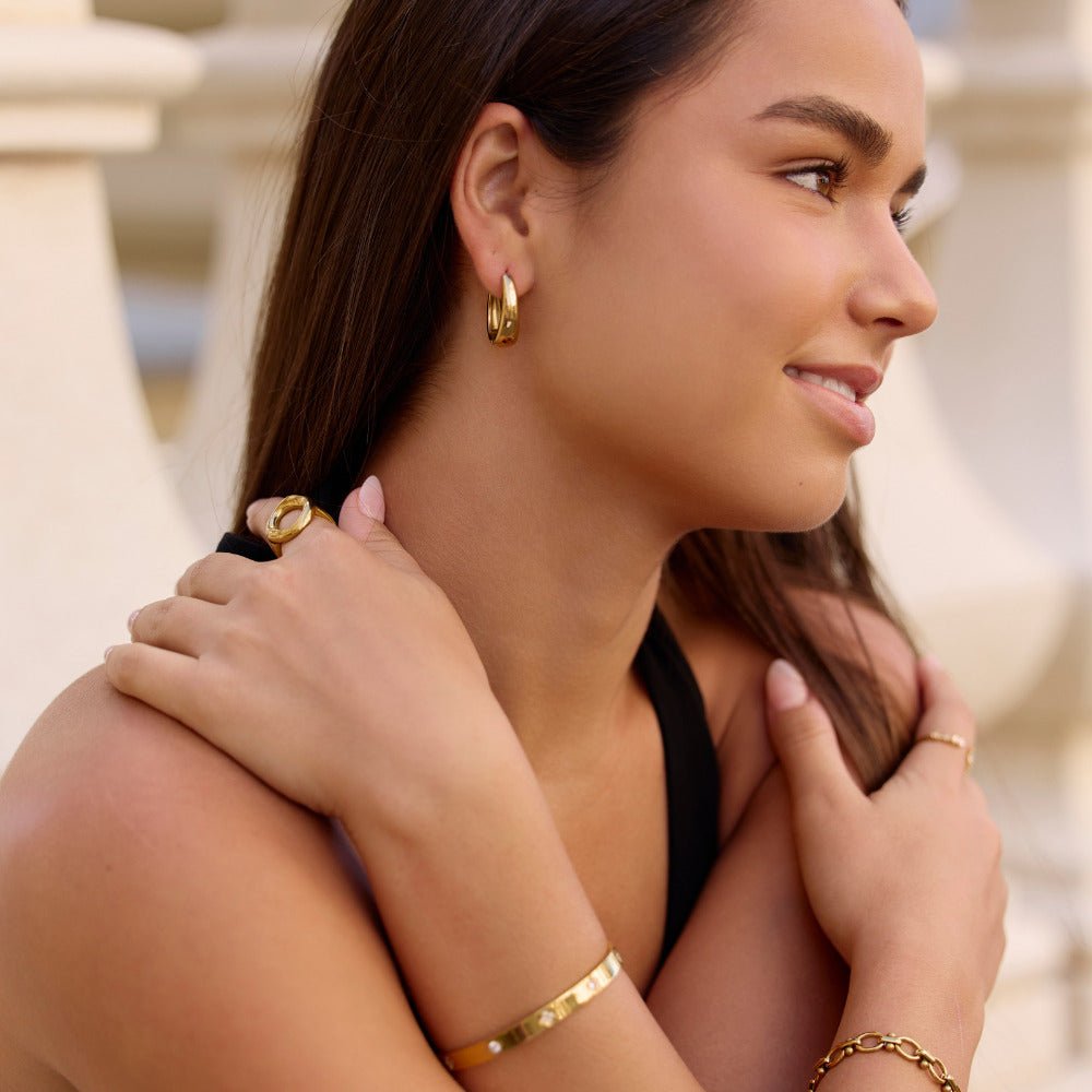 Valentina Gold Hoop Earrings - Beautiful Earth Boutique