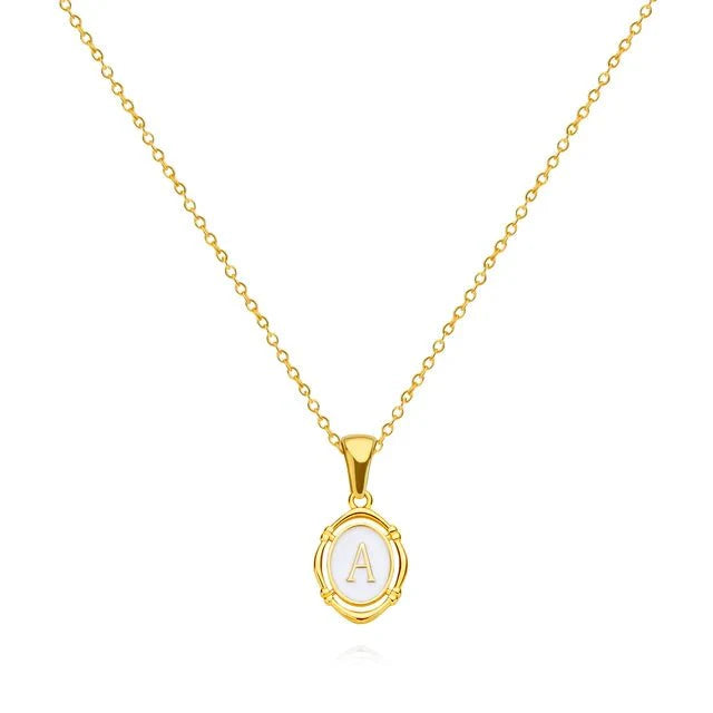 Vintage Gold Letter Necklace - Beautiful Earth Boutique