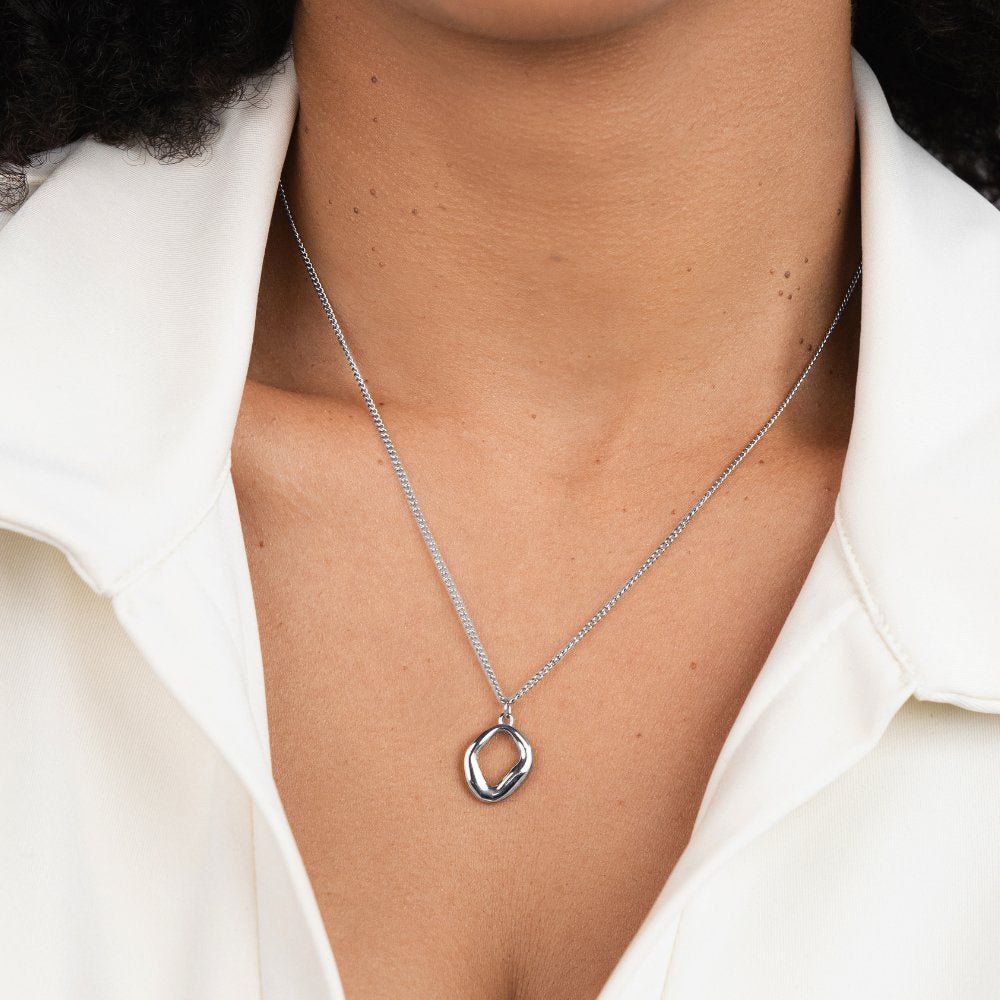 Zola Geometric Silver Necklace - Beautiful Earth Boutique